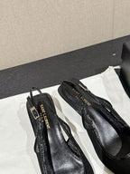 SL CHERISH BUCKLE SLINGBACK 45 BLACK MESH