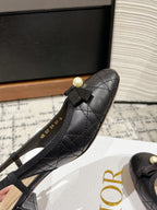 CD Ballet Slingback Pump 30mm In Black Quilted Calfskin 997043