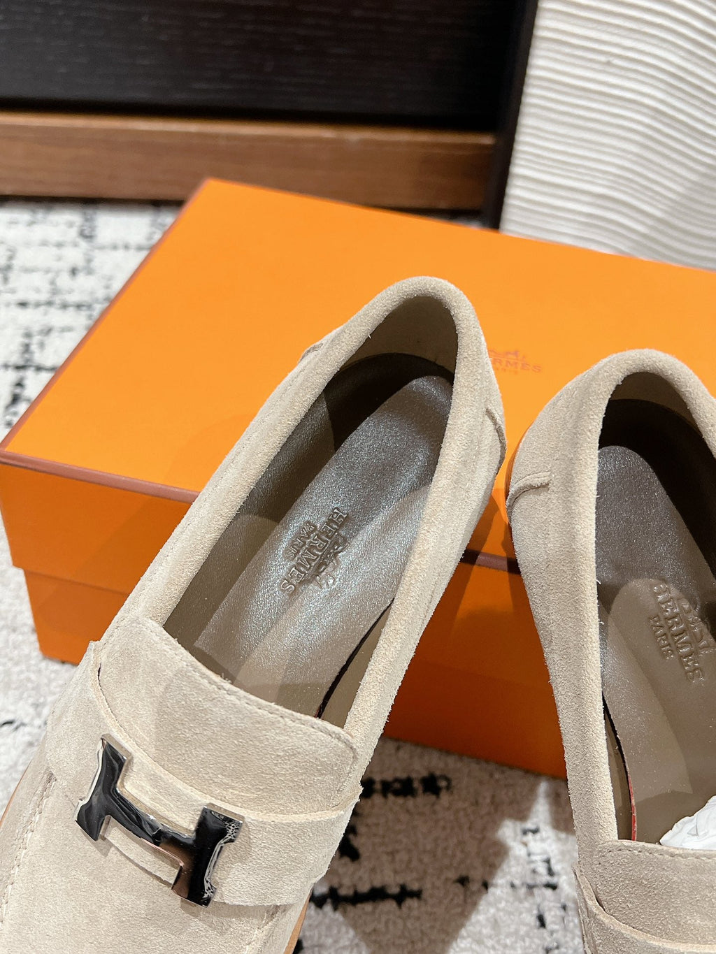 HM Faubourg Loafer In Nude Suede 118747