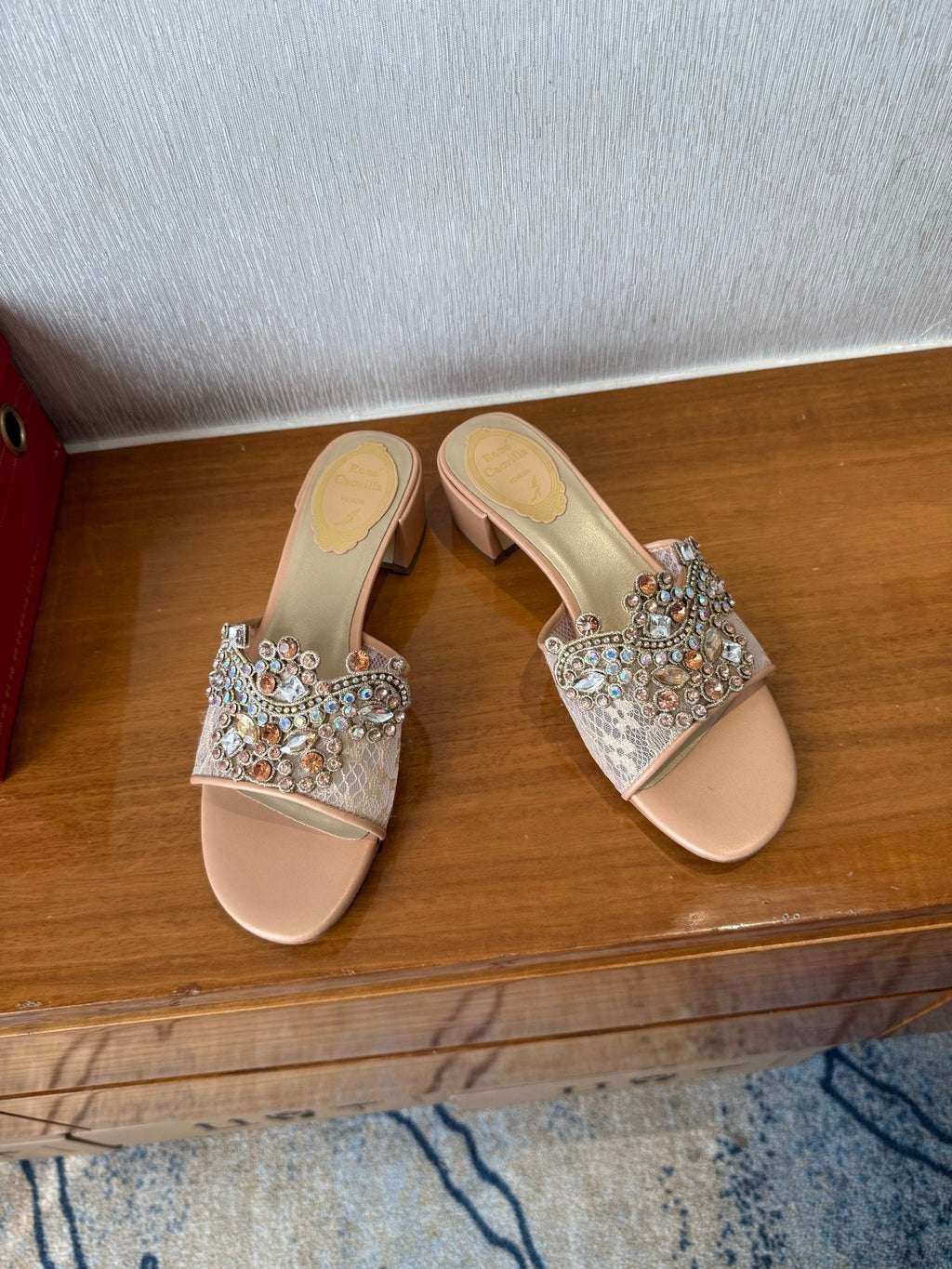 RC 25 Crystal Chandelier Sandals Orange Sheepskin 221960