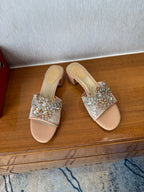 RC 25 Crystal Chandelier Sandals Orange Sheepskin 221960