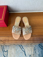 RC 25 Crystal Chandelier Sandals Orange Sheepskin 221960