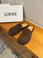 Loewe Campo Mule Dark Brown Slide Suede