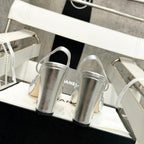 slingback 90 silver metalic lambskin