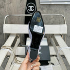 slingbacks 65 light violet tweed black patent calfskin