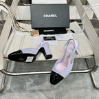 slingbacks 95 light violet tweed black patent calfskin