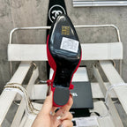 slingbacks 95 red tweed black patent calfskin