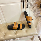 HM Jackson Sandal Brown Orange Cowhide 958030