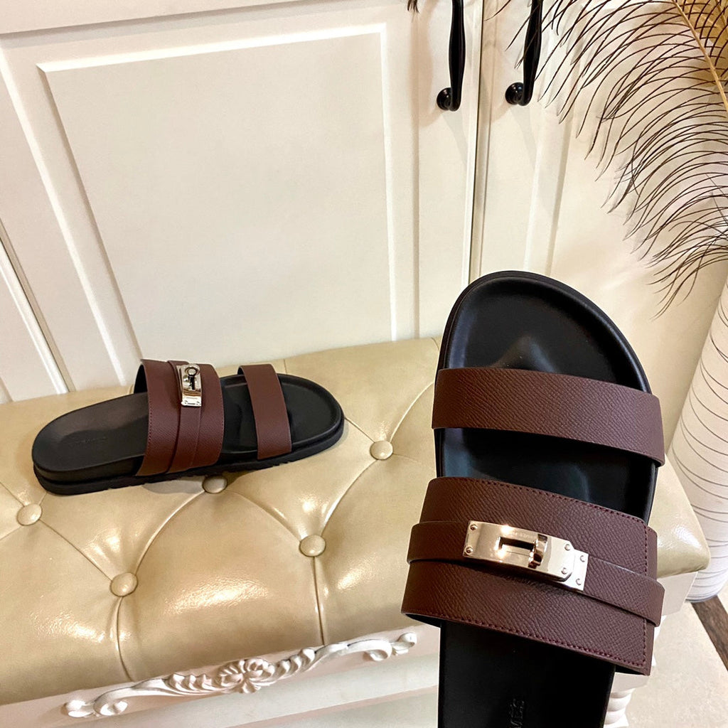 HM Jackson Sandal Dark Plum Cowhide 958034