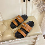 HM Jackson Sandal Brown Orange Calfskin 958041