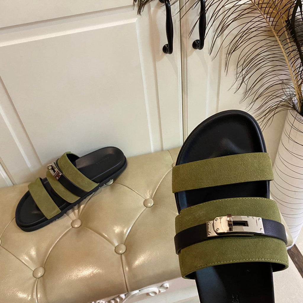 HM Jackson Sandal Light Moss Green Suede 958056