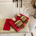 Vlogo Signature Slide Sandal 10mm With Crochet Embroidery