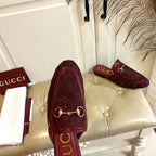 GG PrinceTown Mule Dark Red Mesh With Crystal