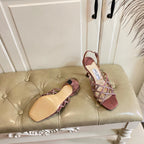 Jimmy Choo Saila Sandals 9cm Rust Sheepskin Suede 688235