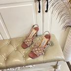 Jimmy Choo Saila Sandals 9cm Rust Sheepskin Suede 688235