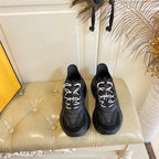 Fendi F-Light Sneakers Black Cowhide Mesh 688133