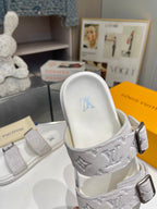 LV Venice Mule White Suede Sheepskin 626701
