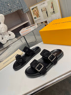 LV Venice Mule Black Suede Sheepskin 626702