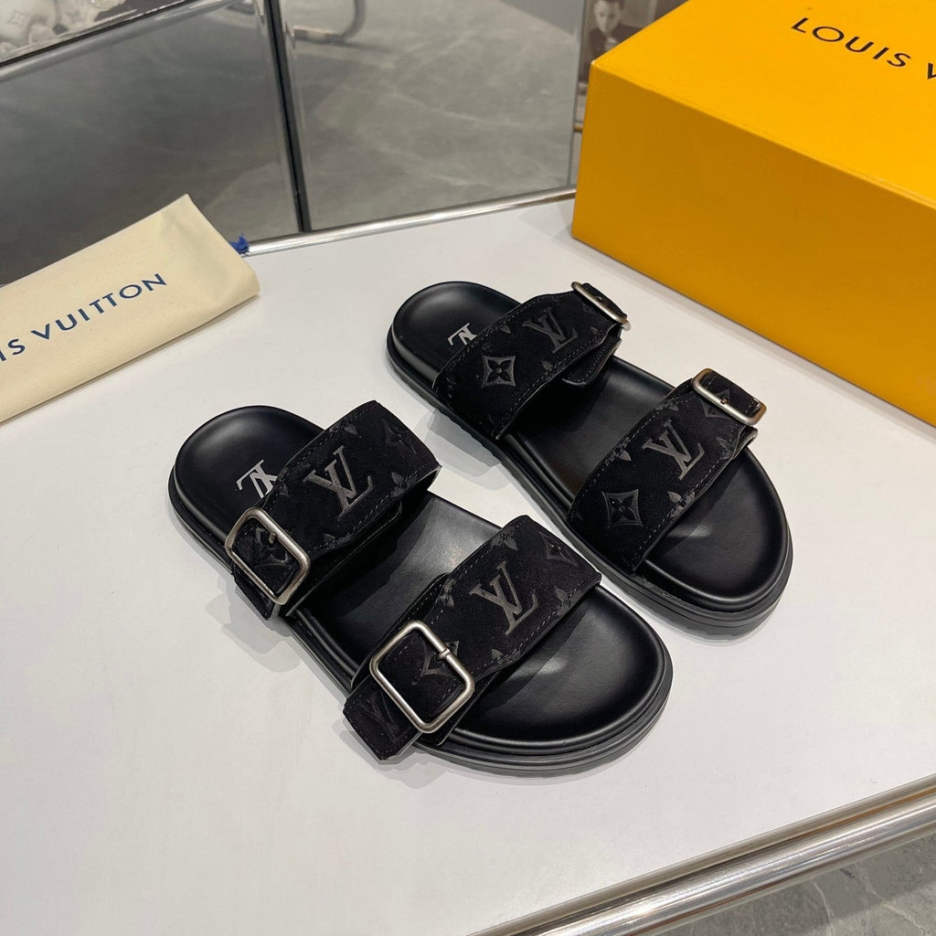 LV Venice Mule Black Suede Sheepskin 626702