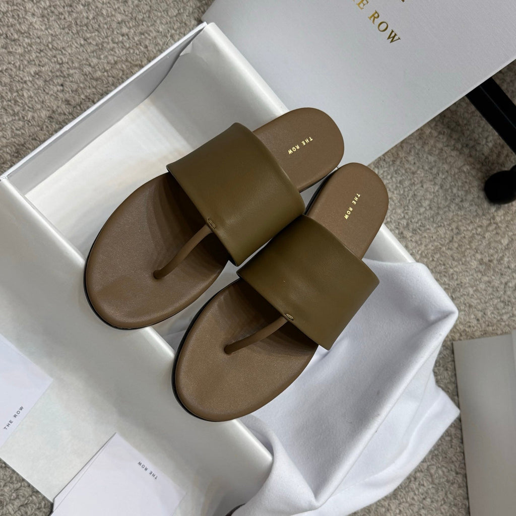Signum Flat Sandal in Brown Calfskin 290732
