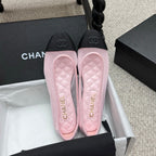CC 25p Ballet Flat Pink Mesh Fabric Grosgrain