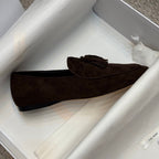 The Row Loafer Dark Brown Suede 290740