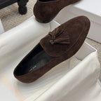 The Row Loafer Dark Brown Suede 290740