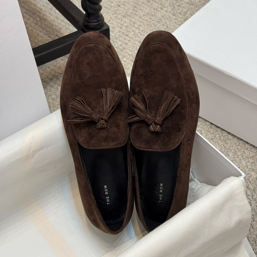 The Row Loafer Dark Brown Suede 290740