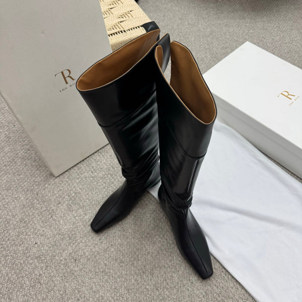 The Row Slouch Over-The-Knee Boots 35mm Black Calfskin 429128