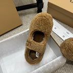 UGG Logo Mary Jane Flat Brown Wool 523103