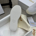 Chloe Nama Shearling-Lined Mule Light Gray Suede 523134