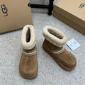 UGG 25ss Ankle Boots Brown Sheep Fur Suede 523106