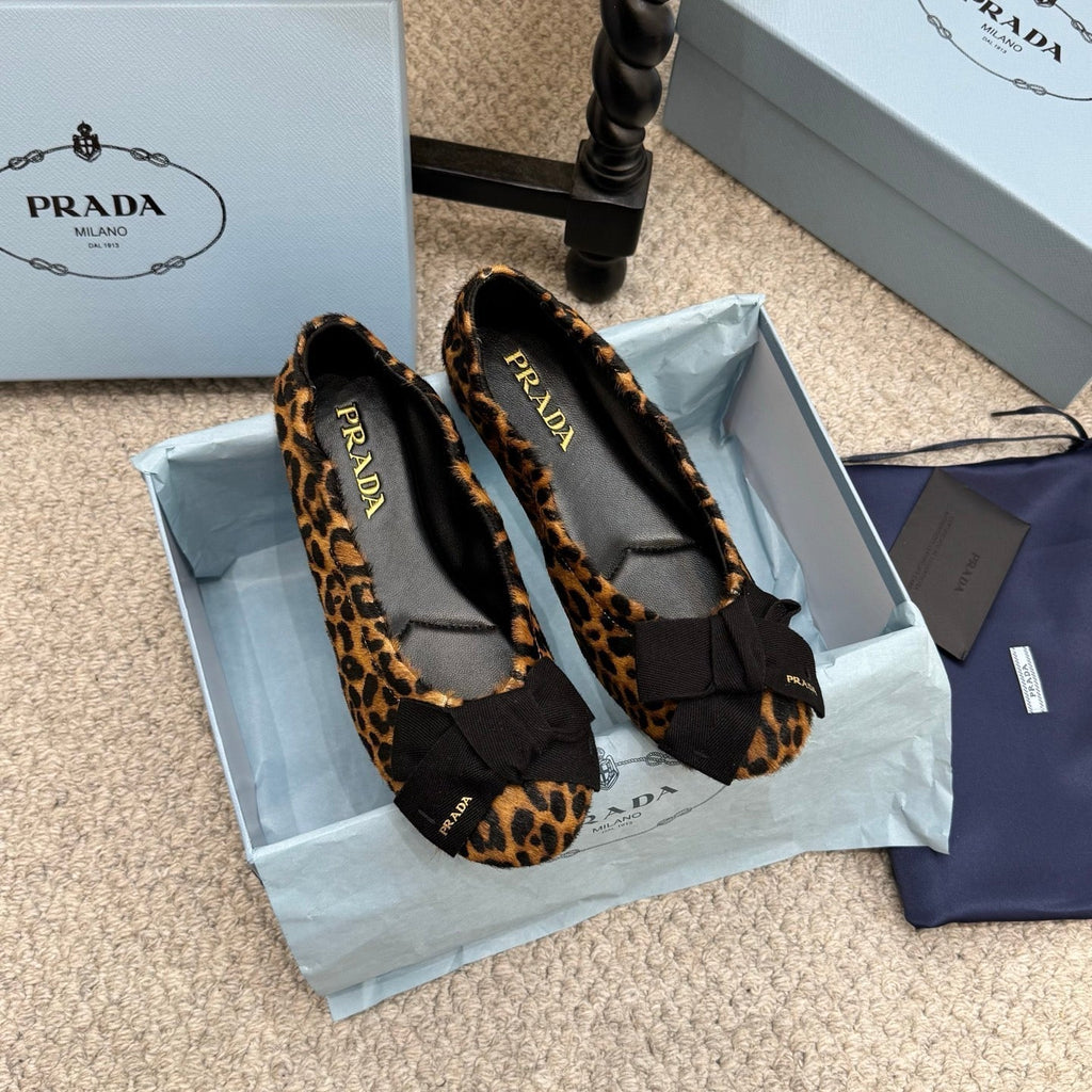 Pra 26s Ballet Flat Leopard-Print Horsehair 635252