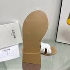 TRIOMPHE MULE IN CALFSKIN WHITE