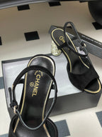 CC 25p Slingback Heel 8cm Black Suede