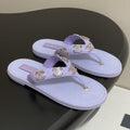 CC 25P Double C 5 Motifs Thongs Sandal Purple Sheepskin 247694