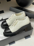 CC 25K Thick-Soled 45mm Loafer White Black Lambskin 247707