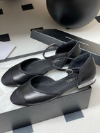 CC 25P Small Hollow Mary Jane Black Sheepskin Grosgrain 247725