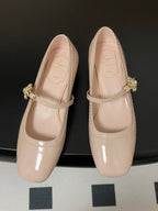 Viv 25 Mary Jane 2.5cm Beige Patent Calf Leather 247889