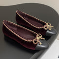CC 25S 20mm Chain Bow Single Flat Burgundy Velvet Black Sheepskin 247653