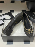 CC 25S 20mm Chain Bow Single Flat Black Denim Black Grosgrain 247659