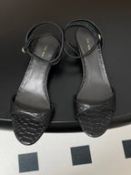 The Row 25S Strap High Heel Sandals 35mm Black Snake Pattern Cowhide 286197