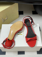 The Row 25S Strap High Heel Sandals 35mm Red Sheepskin 286198