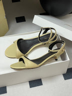 The Row 25S Strap High Heel Sandals 35mm Beige Sheepskin 286199