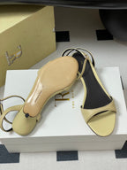The Row 25S Strap High Heel Sandals 35mm Beige Sheepskin 286199