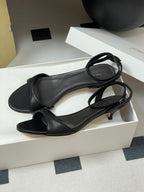 The Row 25S Strap High Heel Sandals 35mm Black Sheepskin 286200