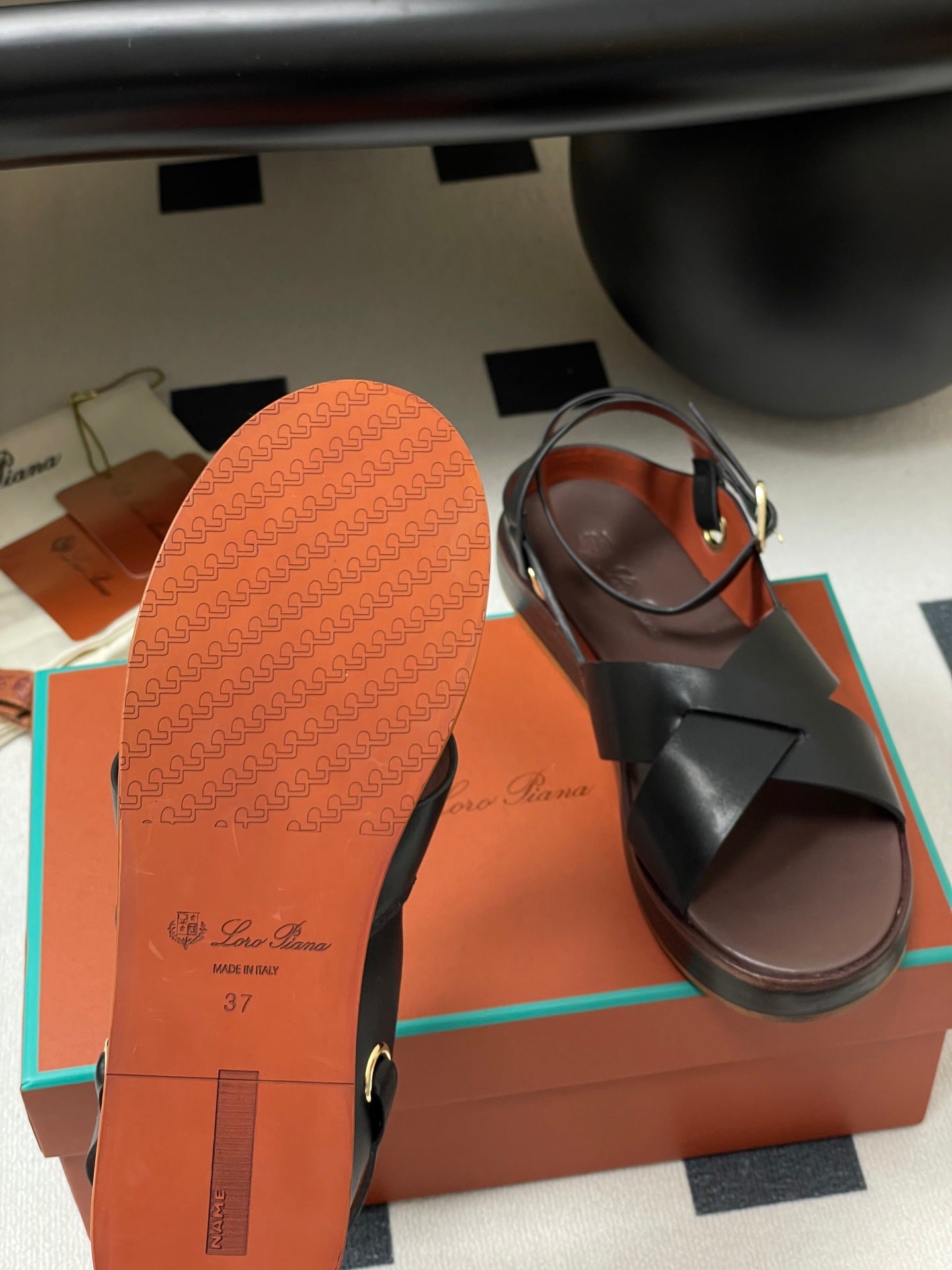LP Sandal Black Brown Cowhide 312170