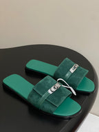 HM Giulia Sandals Teal Calfskin 314025