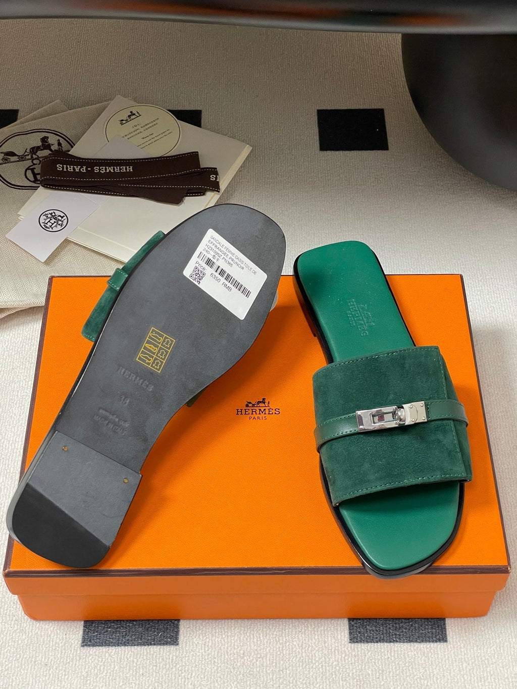 HM Giulia Sandals Teal Calfskin 314025