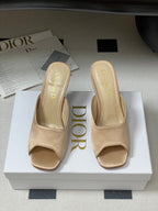 CD Tribales Heeled Black 8cm Beige Satin 676350